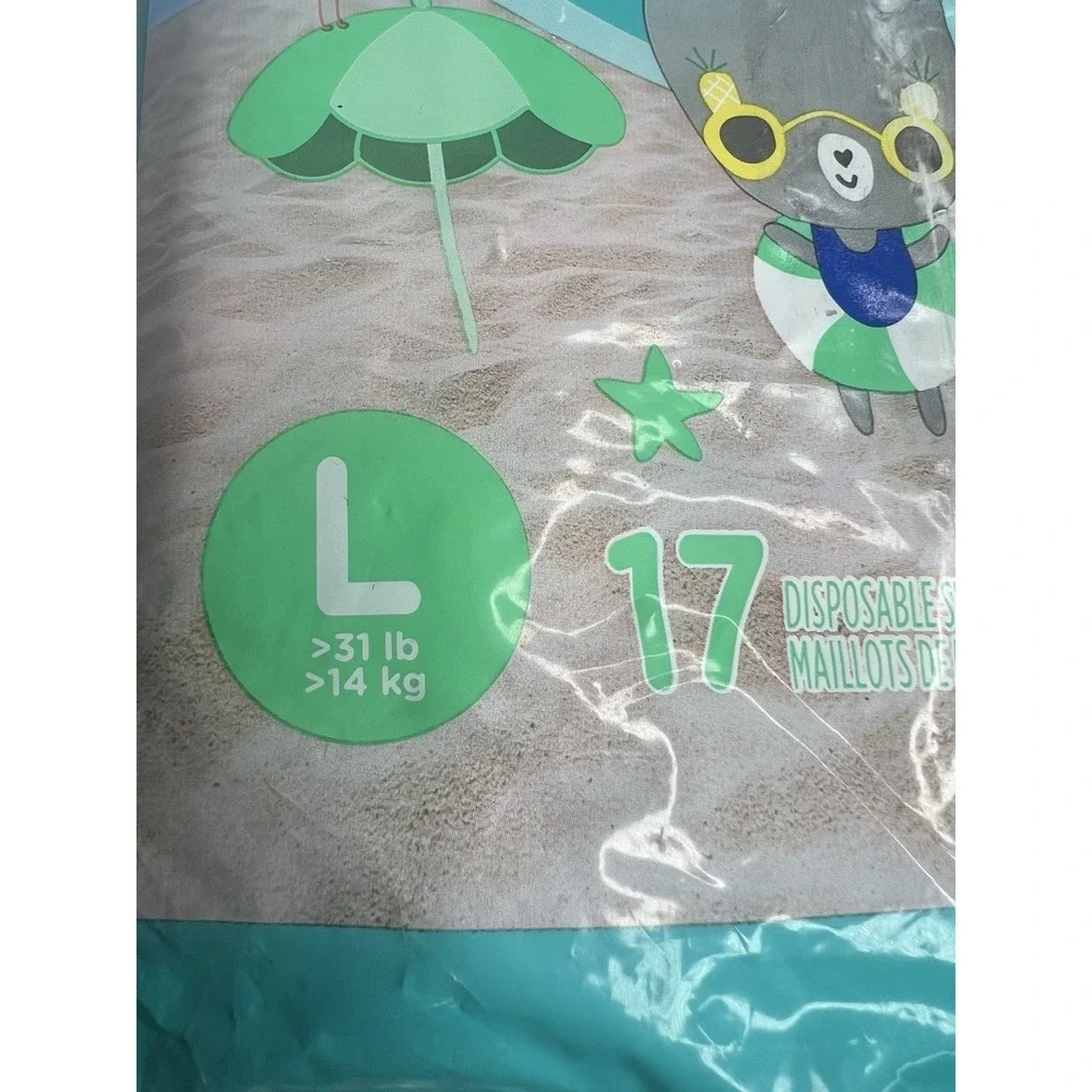 Pampers Splashers Swim Diapers Disposable Water Size Large   31‎ lb 17 Count